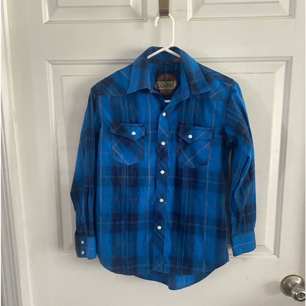 Rafter C - Red Dirt edition -Blue Plaid Western Snap Shirt